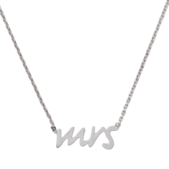 KATE SPADE • Silver Say Yes Mrs. Necklace - Picture 1 of 4
